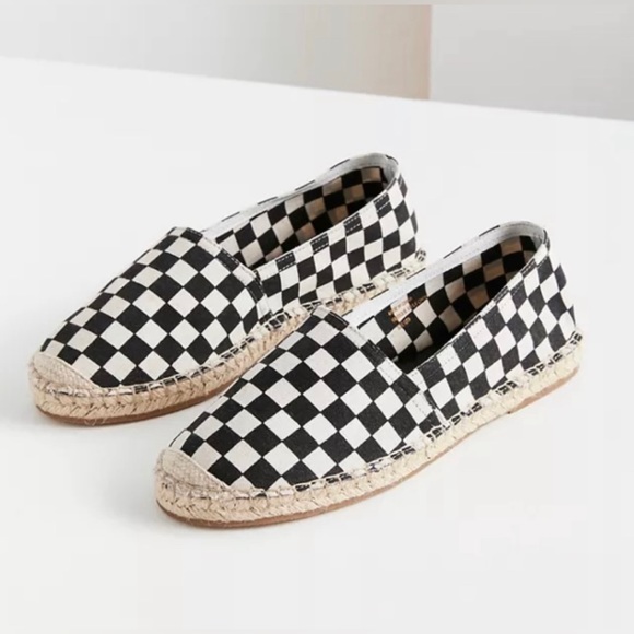 BRAND NEW Urban Outfitters checkered espadrilles flats loafers size 10 - Picture 1 of 5